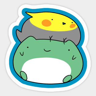 Frog and Cockatiel Sticker